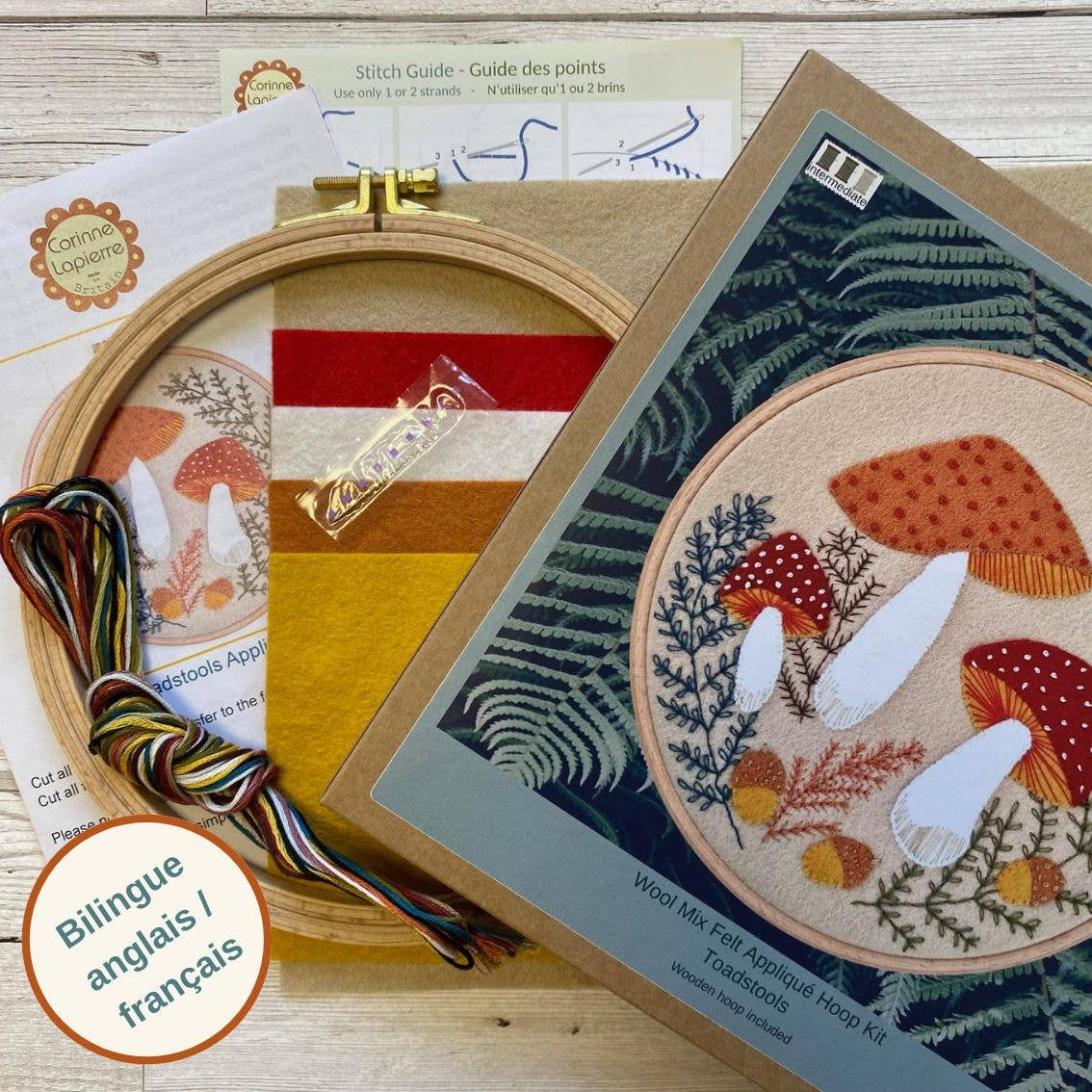 Toadstools — Felt Appliqué Hoop Kit