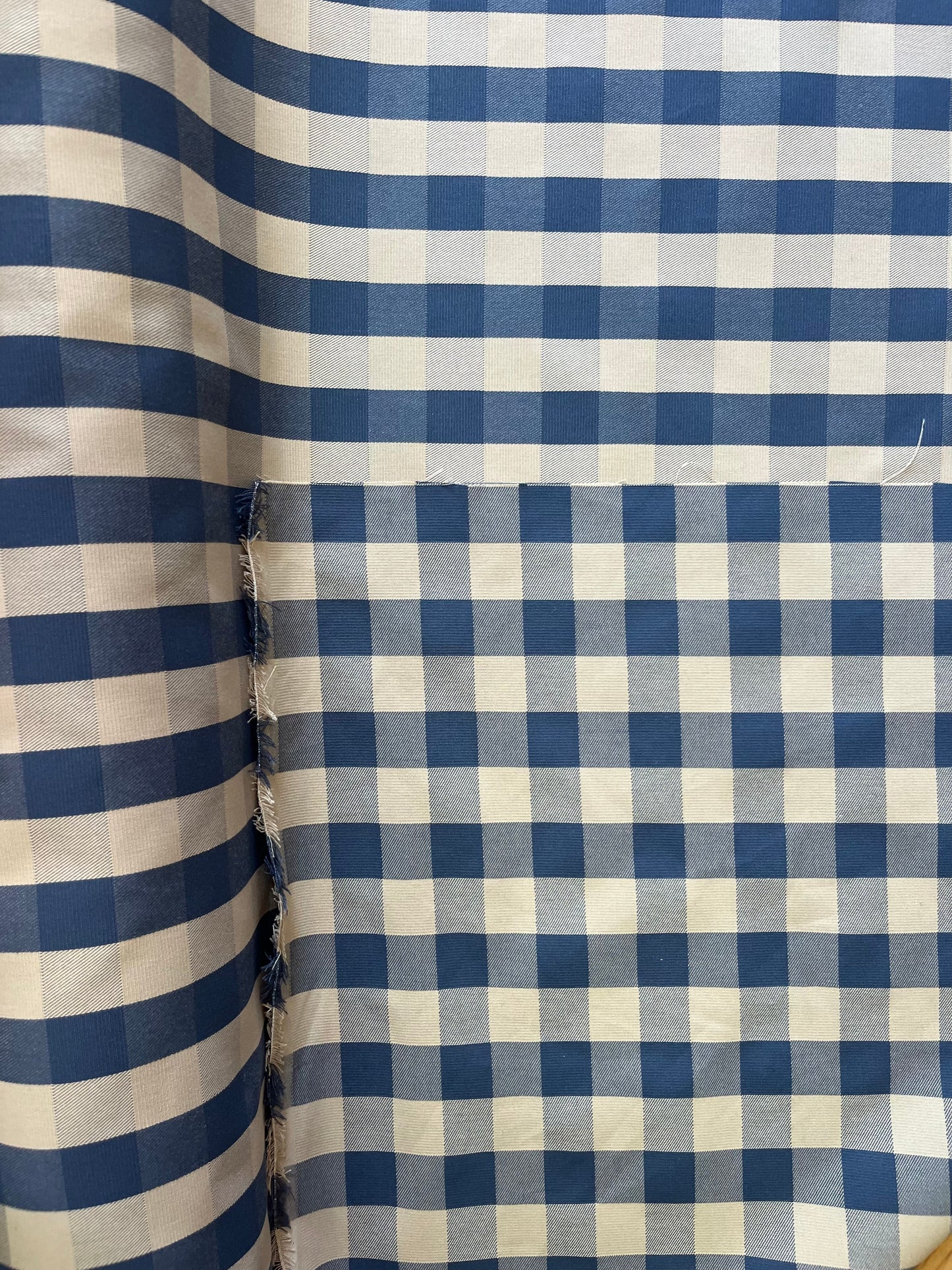 Blue & Cream Plaid Linen