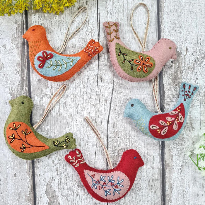 Folk Birds — Wool Mix Felt Craft Kit