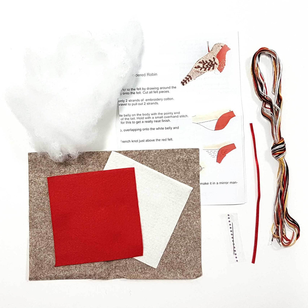 Embroidered Robin — Wool Mix Felt Craft Kit