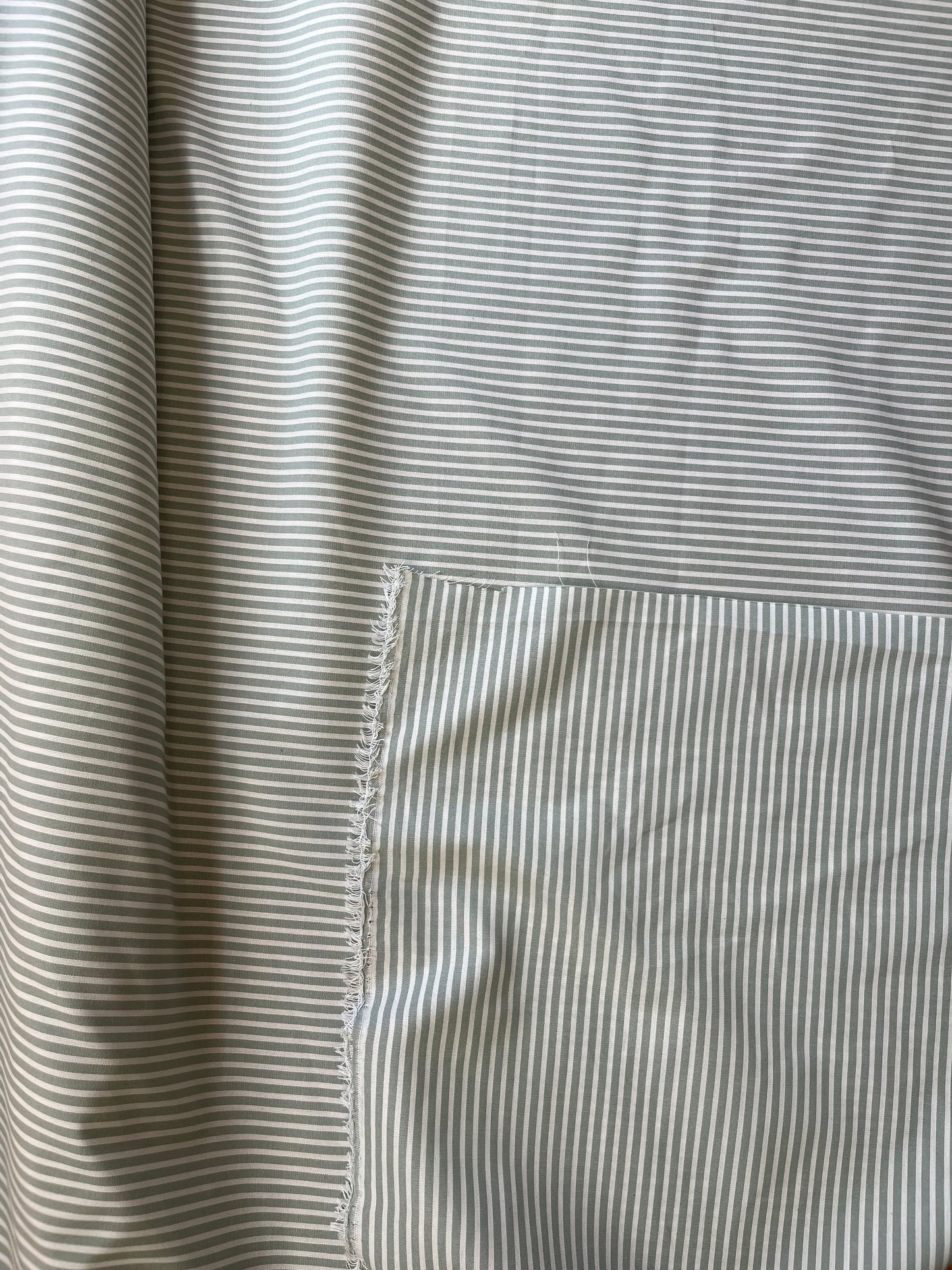 Cream & Sage Pin Stripe