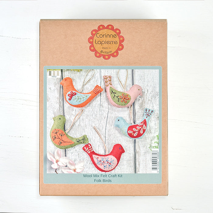 Folk Birds — Wool Mix Felt Craft Kit