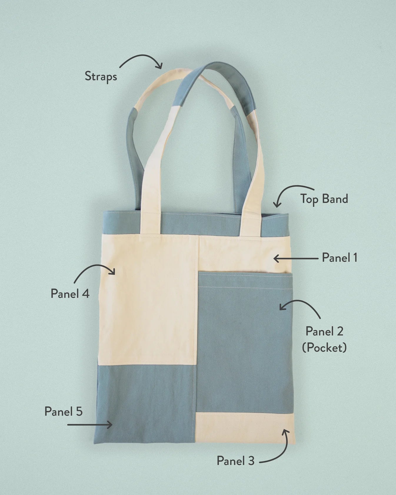 Stash Pocket Tote PDF Sewing Pattern