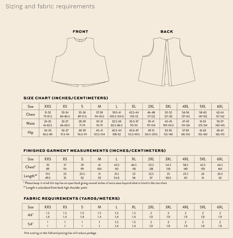 Open Back Smock Top PDF Sewing Pattern