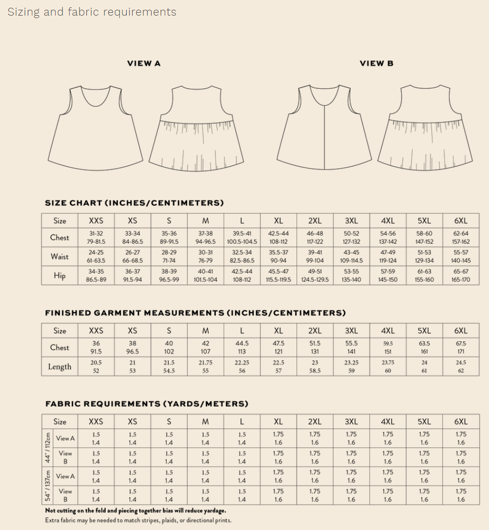 Peplum Split Tank PDF Sewing Pattern